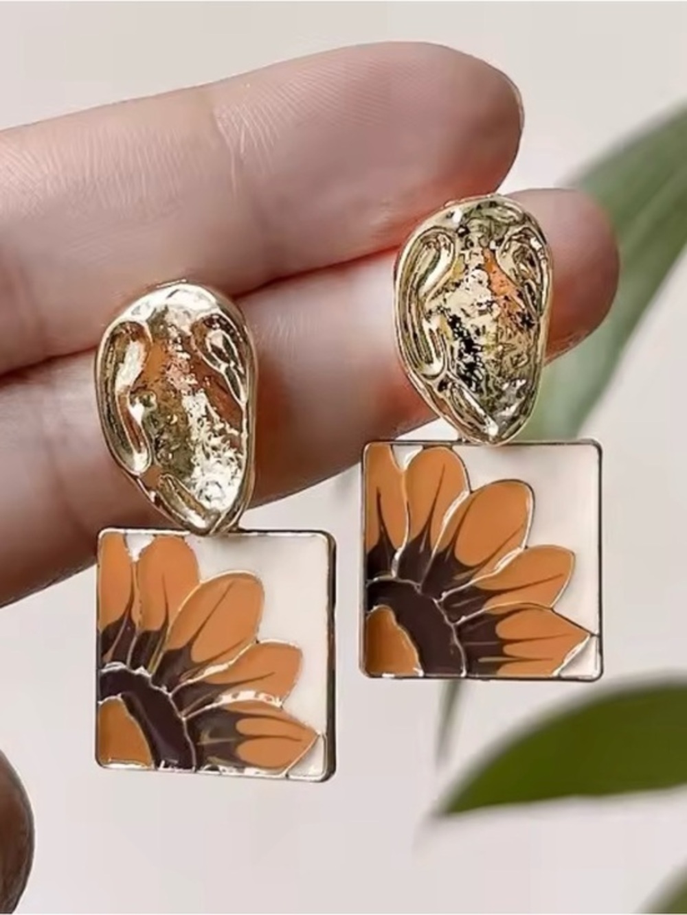 New Sunflower Clip On Earrings